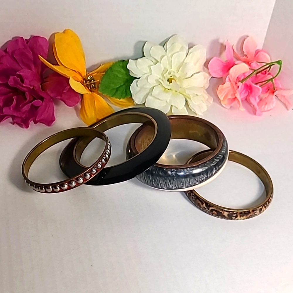Vintage Brass Bangle Bundle - Picture 1 of 10